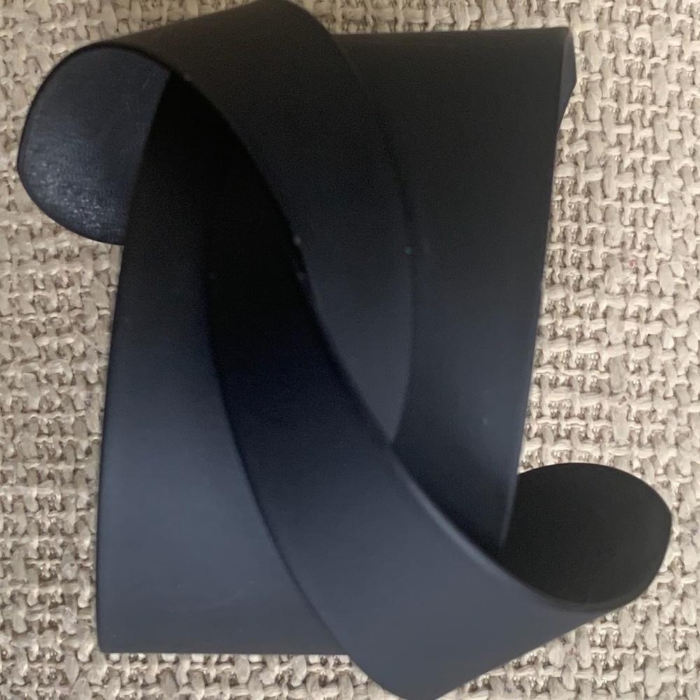 Sculptured Black Metal Cuff Bracelet